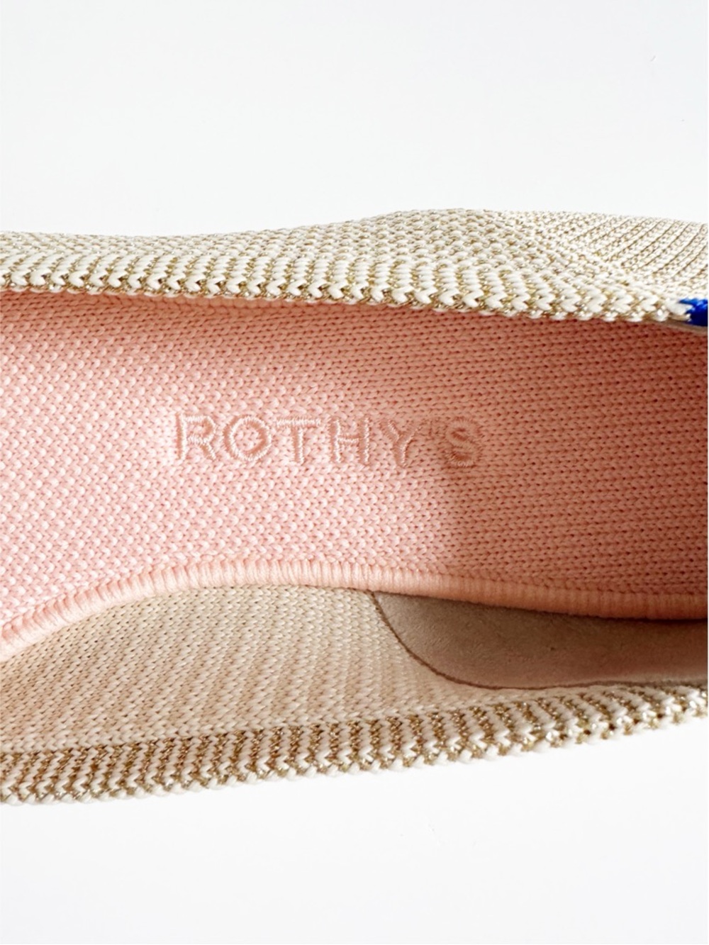 Rothys The Flat Light Gold Metallic Round Toe | 6.5 - Picture 9 of 13